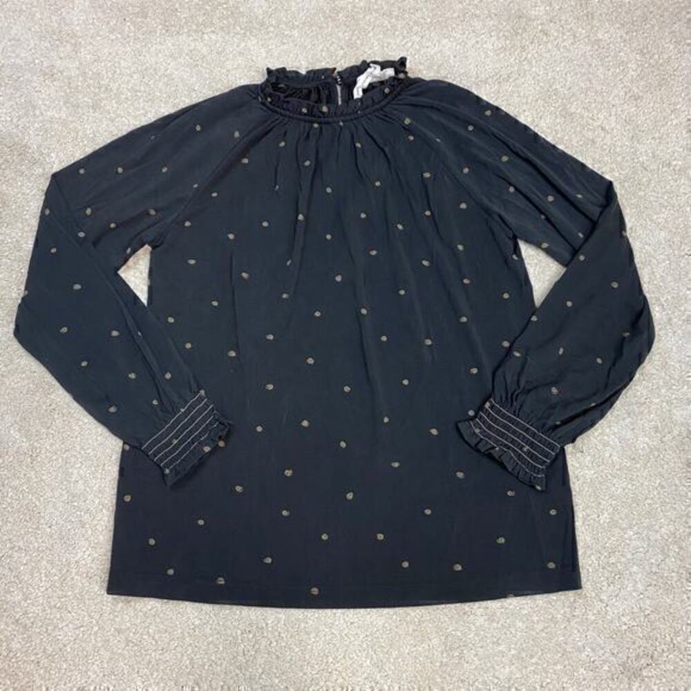 Thought Clothing High Ruffle Neck Long Sleeve Blouse Size 8/36